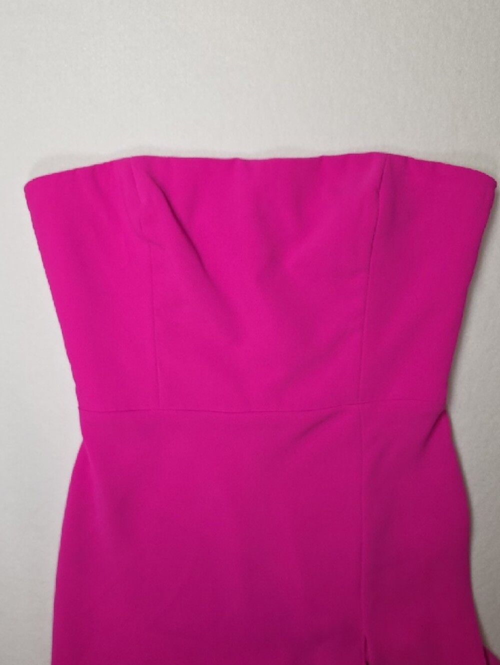 Amanda Uprichard Strapless Hot Pink Midi Dress with Side Slit Party Bridesmaid - Picture 4 of 13